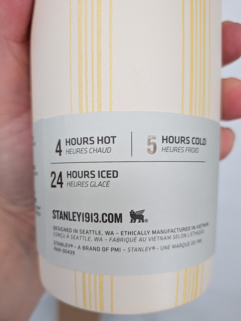 NEW STANLEY The Easter Café To Go Travel Mug cup Cream Picnic Stripe yellow 2026 - Picture 6 of 10